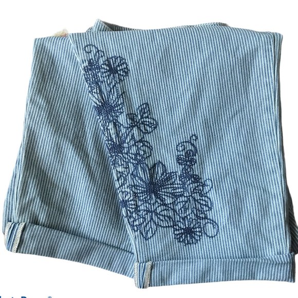 Style & Co Womens Curvy Striped Embroidered Jeans - Picture 6 of 7